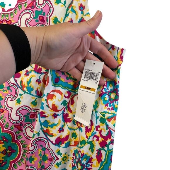 NWT 16w London Times Maggy London Multicolor Floral Mandala Tapestry Dress - Picture 2 of 12